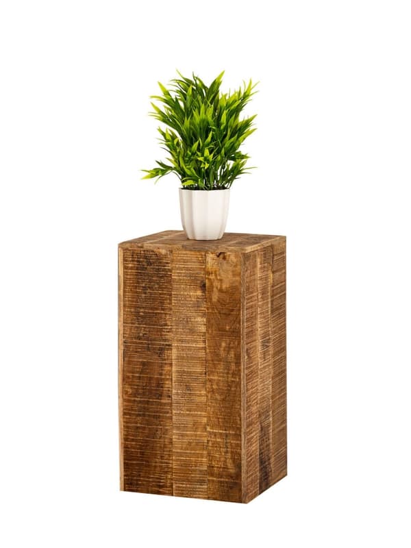 Blompelare 27×27 blommor avföring trä växt stativ mango trä