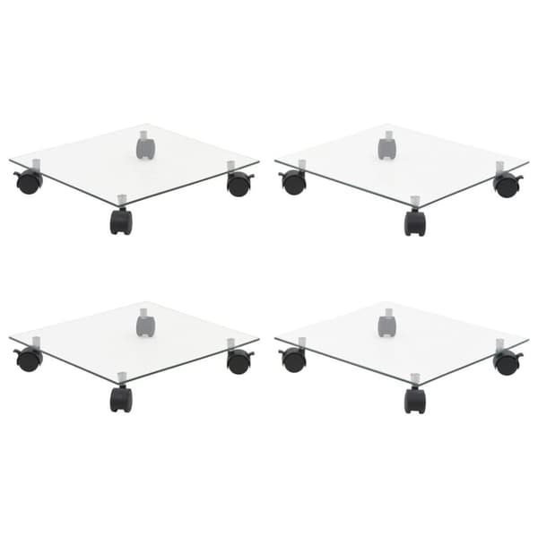 vidaXL Plantetraller 4 stk 35x35 cm herdet glass kvadratisk