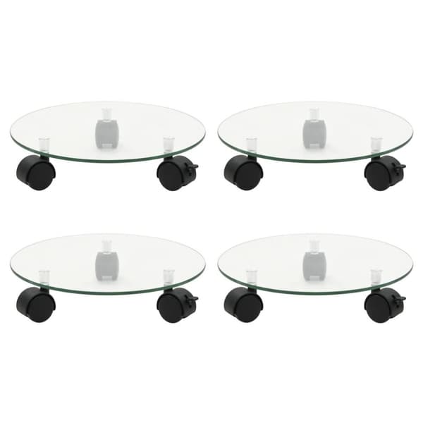 vidaXL Plantetraller 4 stk 28 cm herdet glass rund