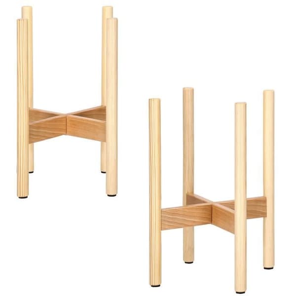 SPRINGOS® växtställ i trä - Skandistyle - 19 x 19 x 35 cm - Lackat - Naturligt