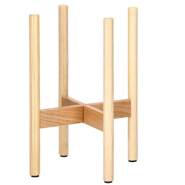 SPRINGOS® växtställ i trä - Skandistyle - 19 x 19 x 35 cm - Lackat - Naturligt