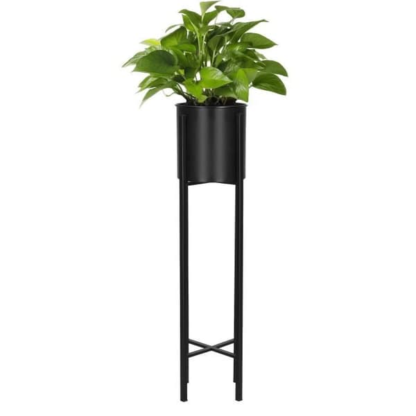 SPRINGOS® metallrabatt med svart kruka, 16 x 74 cm, den perfekta dekorationen för inuti och utanför ditt hem