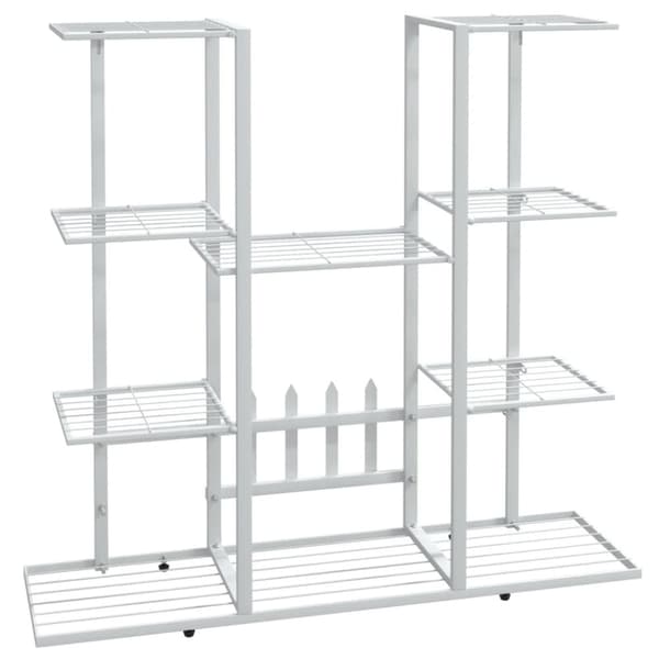vidaXL Kukkateline 94,5x25x89 cm valkoinen rauta