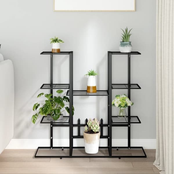 vidaXL blomsterstativ 94,5x25x89 cm jern sort