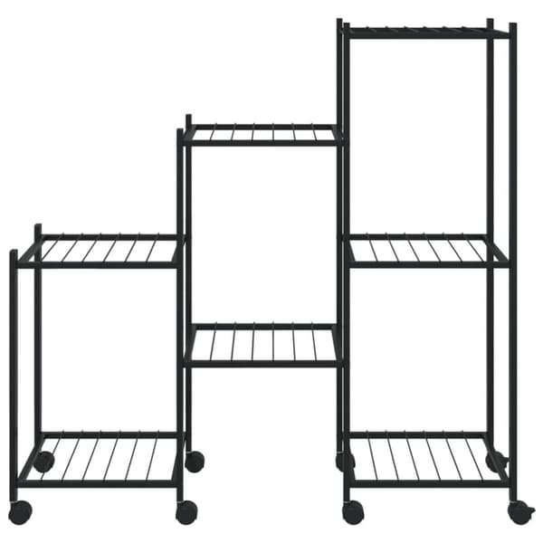 vidaXL blomsterstativ med hjul 83x25x83,5 cm jern sort