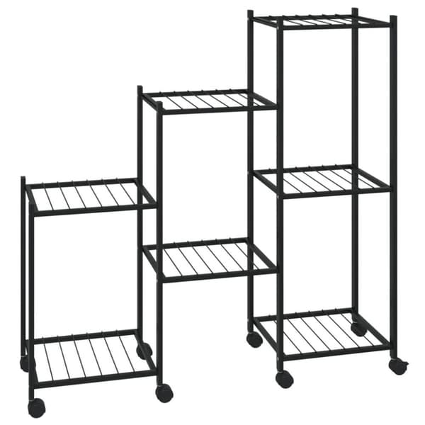vidaXL blomsterstativ med hjul 83x25x83,5 cm jern sort