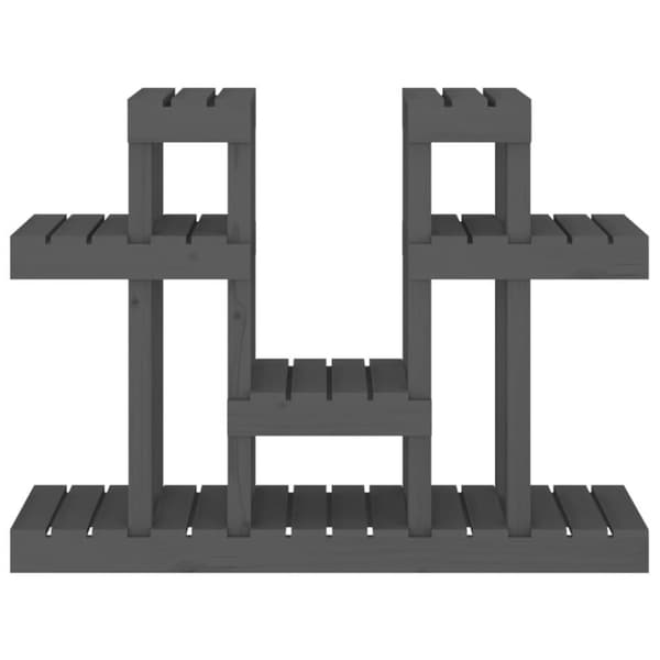 vidaXL plantestativ 104,5x25x77,5 cm massivt fyrretræ grå