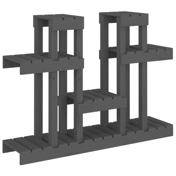 vidaXL plantestativ 104,5x25x77,5 cm massivt fyrretræ grå