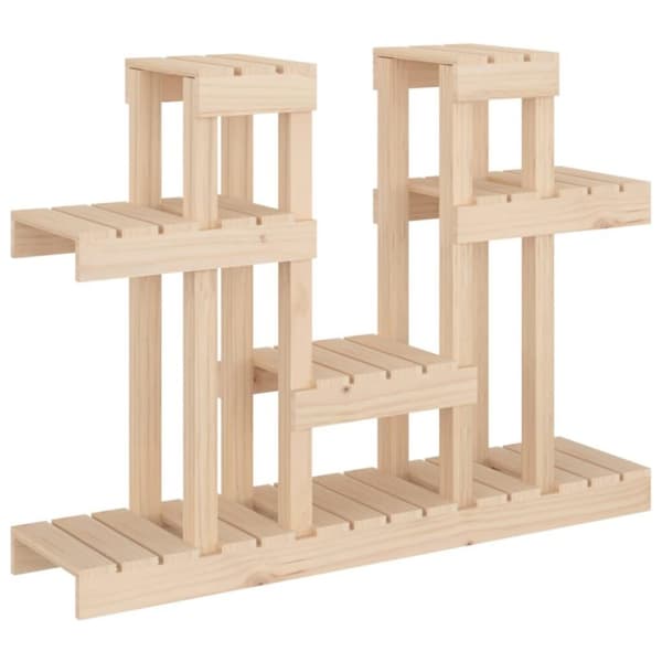 vidaXL plantestativ 104,5x25x77,5 cm massivt fyrretræ