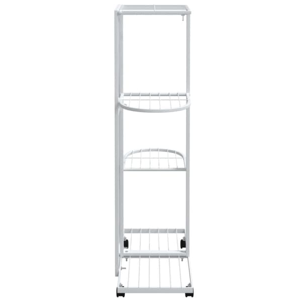 vidaXL Blomsterstativ med hjul 4 etasjer 44x23x80 cm hvit jern