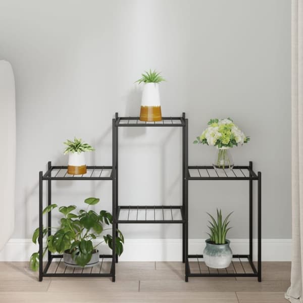 vidaXL Blomsterstativ 83x25x60 cm svart jern