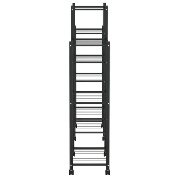 vidaXL Blomsterstativ med hjul 83x25x103,5 cm svart jern