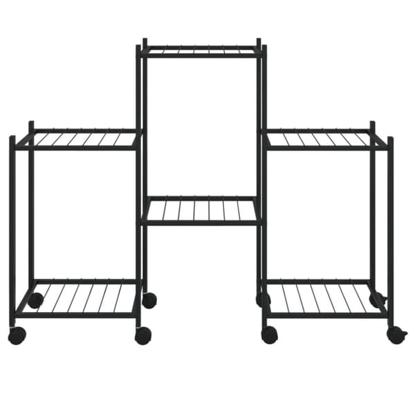vidaXL Växtställ på hjul 83x25x63,5 cm svart järn