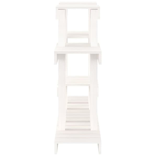 vidaXL Växtställ vit 104,5x25x77,5 cm massiv furu