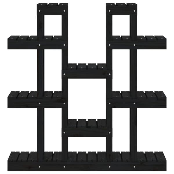 vidaXL Plantestativ svart 104,5x25x109,5 cm heltre furu