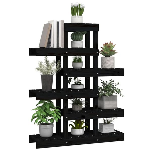 vidaXL Kasviteline musta 85x25x109,5 cm täysi mänty