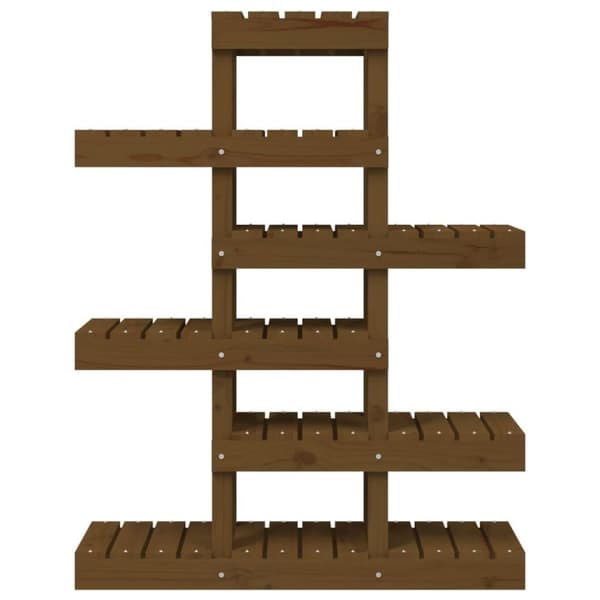 vidaXL plantestativ 85x25x109,5 cm massivt fyrretræ gyldenbrun