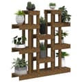 Miniatyrbild 4 av 9: vidaXL Växtställ honungsbrunt 104,5x25x109,5 cm massiv furu