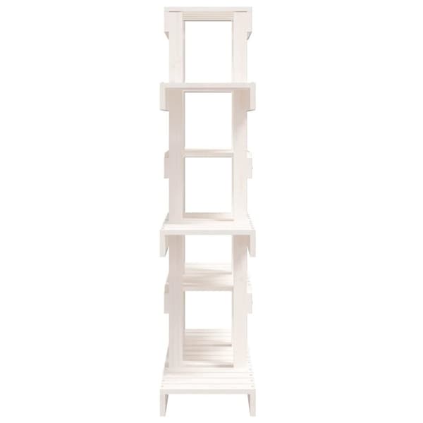 vidaXL plantestativ 85x25x109,5 cm massivt fyrretræ hvid