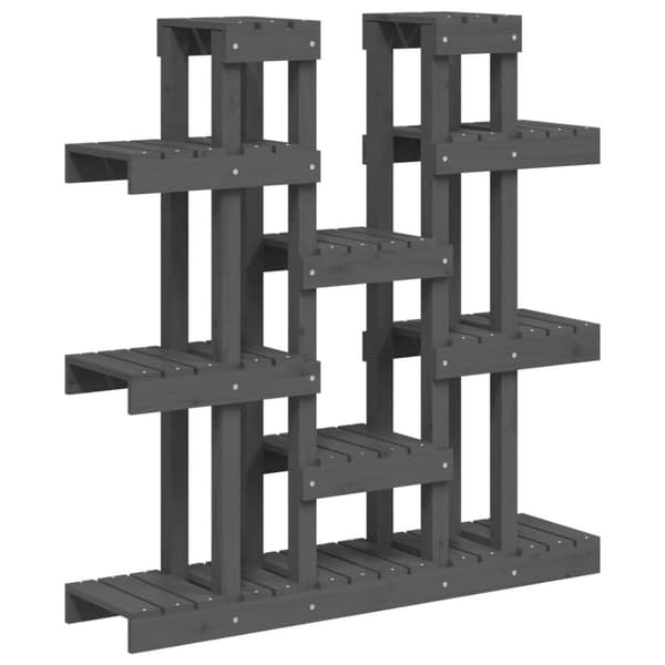 vidaXL Plantestativ grå 104,5x25x109,5 cm heltre furu