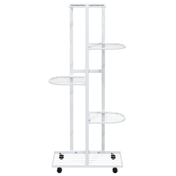 vidaXL blomsterstativ 5 niveauer med hjul 44x23x100 cm jern hvid