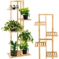 Miniatyrbild 3 av 4: SPRINGOS® Växtställ, Blomsterställ 5-vånings Bambu Trä Blomstrappa Balkong Vardagsrum Trädgård Uteplats