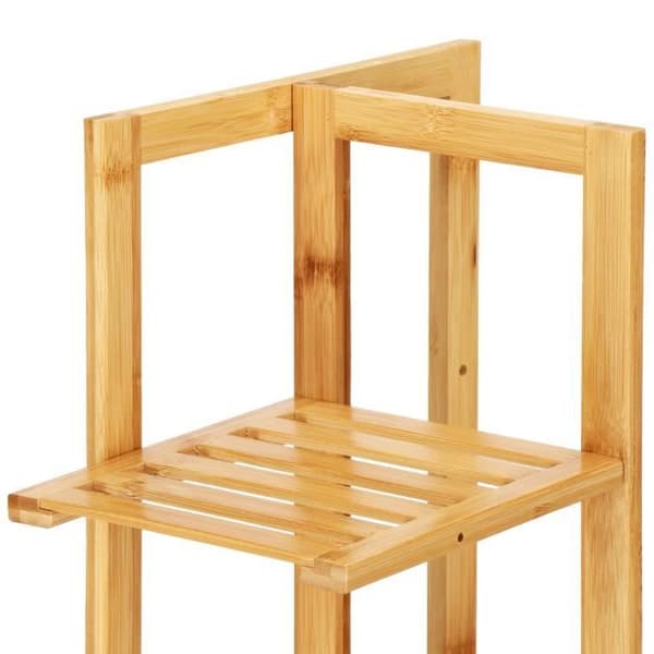 SPRINGOS® Växtställ, Blomsterställ 5-vånings Bambu Trä Blomstrappa Balkong Vardagsrum Trädgård Uteplats