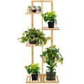 Miniatyrbild 1 av 4: SPRINGOS® Växtställ, Blomsterställ 5-vånings Bambu Trä Blomstrappa Balkong Vardagsrum Trädgård Uteplats