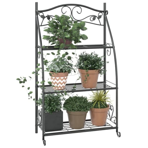 vidaXL Växthylla svart 56x30x96 cm stål
