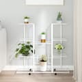Miniatyrbilde 1 av 7: vidaXL Blomsterstativ med hjul 94,5x24,5x91,5 cm hvit jern