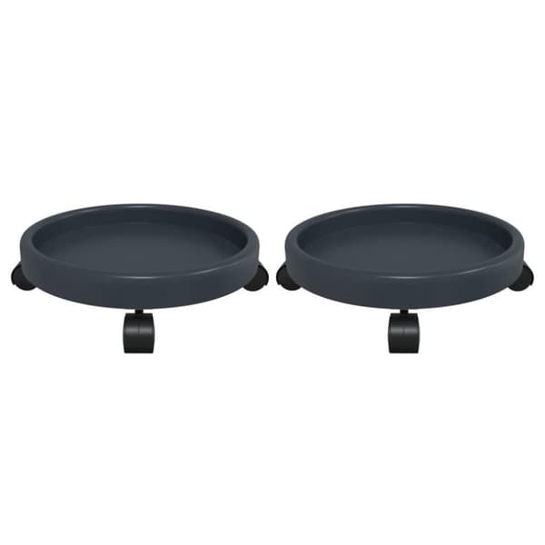 vidaXL Kasvirullakot pyörillä 2 kpl harmaa halkaisija 34 cm 35 kg