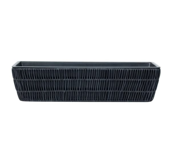 Blomsterkasse FLETT 60x19xH15cm, sort