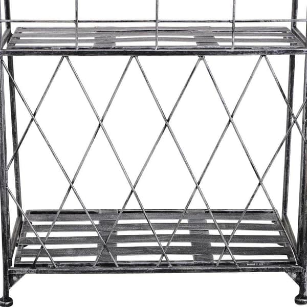 Rootz Plantehylde - Plantestativ - Blomsterhylde - Blomsterstativ - Blomsterstige - Havehylde - Metal - Sølv/Grå - 44Lx25Bx96H cm