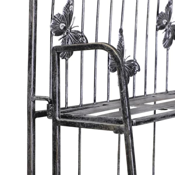 Rootz Plantehylde - Plantestativ - Blomsterhylde - Blomsterstativ - Blomsterstige - Havehylde - Metal - Sølv/Grå - 44Lx25Bx96H cm