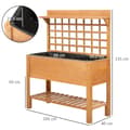 Miniatyrbillede 3 af 11: Rootz Højseng - Plantebord - Blomsterbord - Arbejdsbord - Havebord - Plantebord i træ - Have - Balkon - Brun - 105 x 40 x 135 cm