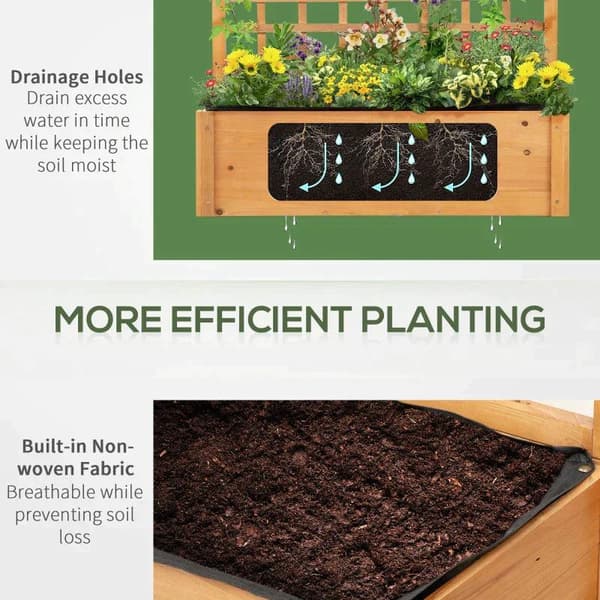 Rootz Højseng - Plantebord - Blomsterbord - Arbejdsbord - Havebord - Plantebord i træ - Have - Balkon - Brun - 105 x 40 x 135 cm