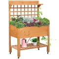 Miniatyrbillede 9 af 11: Rootz Højseng - Plantebord - Blomsterbord - Arbejdsbord - Havebord - Plantebord i træ - Have - Balkon - Brun - 105 x 40 x 135 cm