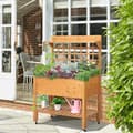 Miniatyrbillede 11 af 11: Rootz Højseng - Plantebord - Blomsterbord - Arbejdsbord - Havebord - Plantebord i træ - Have - Balkon - Brun - 105 x 40 x 135 cm