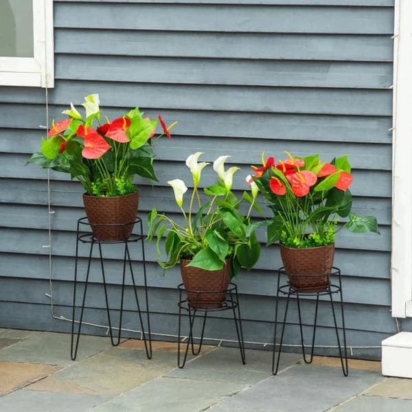 Rootz Plantestativ - Blomsterstativ - Plantestativ - Udstillingsplantestativ - Stål - Sort - 21L x 20W x 23,5H cm