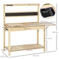 Pikkukuva 3 / 7: Rootz-istutuspöytä - Puutarhapöytä 8 koukulla Laatikkohylly - Kukkapöytä - Puutarha - Patio - Luonnollinen - 151 x 45,5 x 143 cm