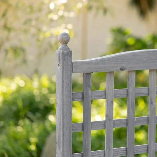 Rootz Højbed - Plantekasse - Plantekasse med espalier - Blomsterkasse - espalier Rosenbue med klatrehjælp til klatreplanter - Have - Trægrå - 64 x 28