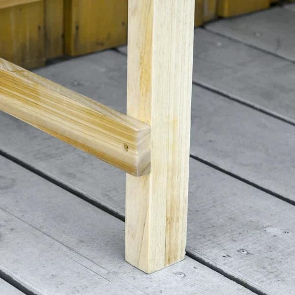 Rootz Upphöjd säng - Planteringslåda i trä med bevattningssystem - Nonwoven blomlåda - Blomkruka - Örtbädd - Naturlig - 122 x 91 x 81 cm