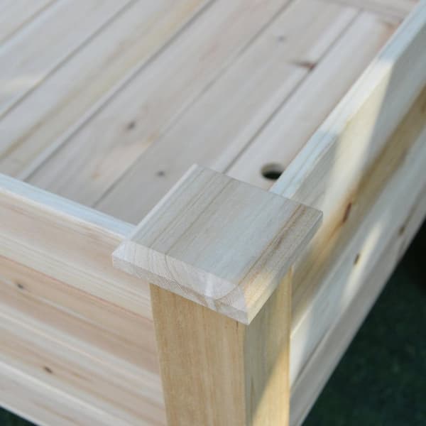 Rootz Plantekasse - Havekasse - Forhøjet - Fyrretræ - Naturlig - 115 x 114 x 76 cm