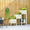 Miniatyrbillede 7 af 7: Rootz Højseng - Gartenbeet - 3 Etagers Træplantekasse - Blomsterkasse - Urtepotte - Træ - 125 x 45 x 108 cm