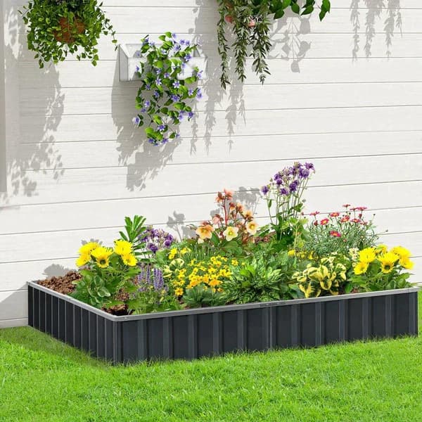 Rootz Upphöjd säng - Trädgårdssäng - Trädgårdsbäddskruka - Blomlåda - Blomkruka - Mörkgrå - 258 x 90 x 30 cm