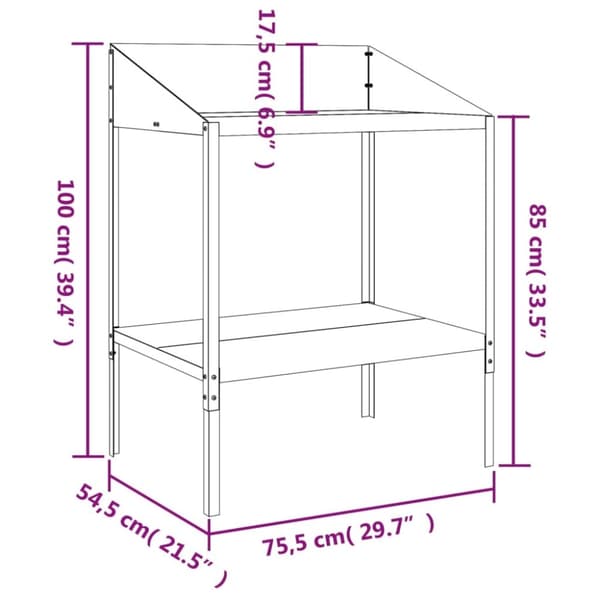 vidaXL plantestativ 75,5x54,5x100 cm galvaniseret stål antracitgrå