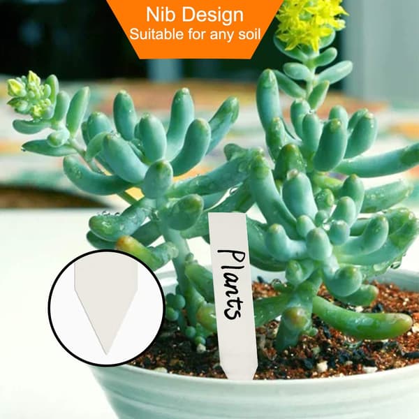 INF Holdbare planteetiketter / planteskilte 100-pak Hvid 10x2 cm