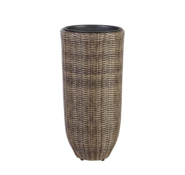 Planteholder WICKER D37xH77cm, plastflet, farve: mørkebrun