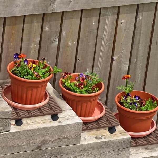Rullande pall för växter - XMTECH - 30x30cm Fyrkantig - Brun - Universell