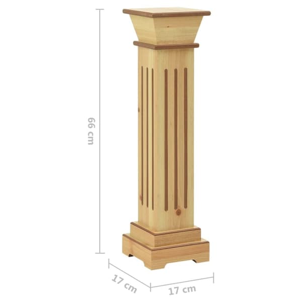klassisk plantestativ 17x17x66 cm MDF firkantet lys træfarve